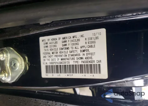 2011 Honda Accord Exl z USA, uszkodzony, nr VIN 1HGCP2F82BA038135